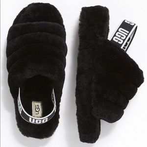 UGG Women's Fluff Yeah Slides slippers flats black